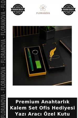 Premium Anahtarlık Kalem Set Ofis Hediyesi Yazı Aracı Özel Kutu