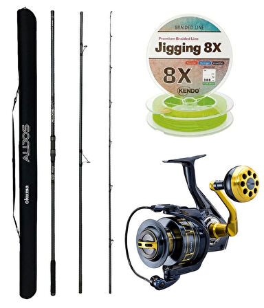 YekOutdoor Profesyonel Olta Seti Okuma Alijos Surf 435cm 3 Parça&Okuma Salina SA-8000A Olta Makinesi