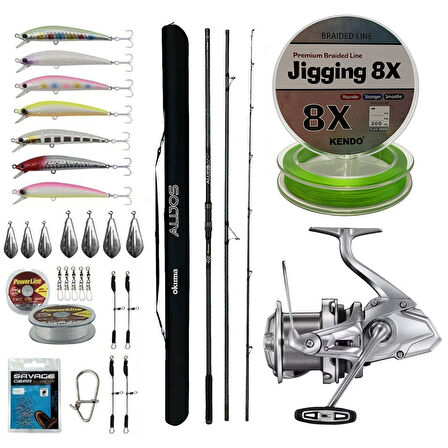 YekOutdoor Yüksek Performans Okuma Olta Seti Okuma Alijos Surf 435 cm 100+250 gr 3 Parça&Shimano Makina Ultegra 14000 XSE