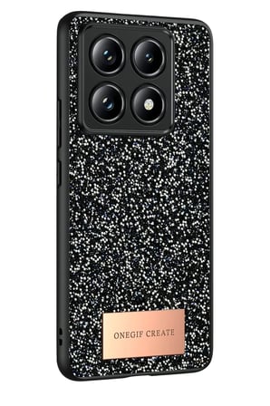 Onegif Xiaomi Mi 14T Pro Bright Simli Kapak - Siyah