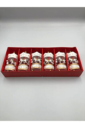 6lı Set Atlı Karınca Mini Beyaz Nostaljik El Yapımı Hediyelik Süs Yılbaşı Hediyeliği Özel Gün