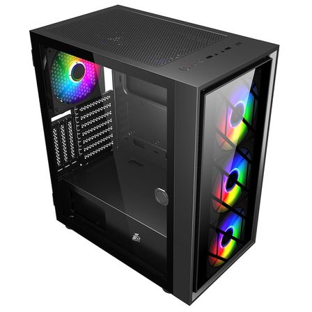 1ST PLAYER AR7-G SİYAH 750W 80+ SILVER ATX 3.1 ARGB 4X12CM FAN TEMPERLİ CAM USB 3.0 ATX KASA