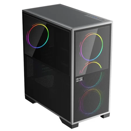 1ST PLAYER IF8 BTF SİYAH ARGB 4X12CM FAN TERS ÇEVİRİLEBİLİR TEMPERLİ CAM MESH PANELLER USB 3.0 E-ATX