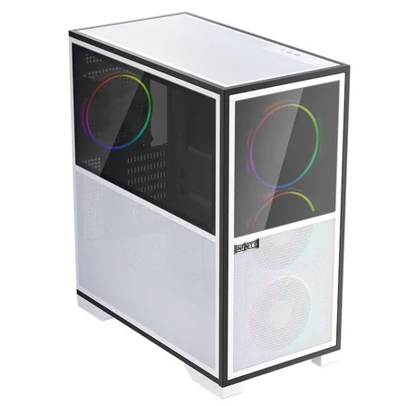 1ST PLAYER IF8 BTF BEYAZ ARGB 4X12CM FAN TERS ÇEVİRİLEBİLİR TEMPERLİ CAM MESH PANELLER USB 3.0 E-ATX