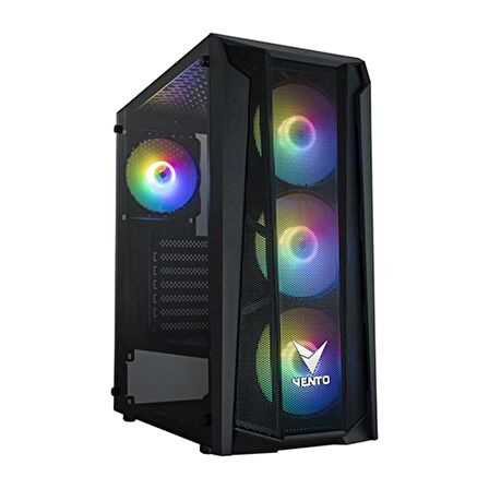 VENTO VG15FE 500W PEAK 4X120MM RGB FAN GAMING SİYAH KASA