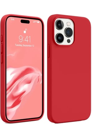 Apple iPhone 15 Pro Max Kılıf First Silikon - Kırmızı