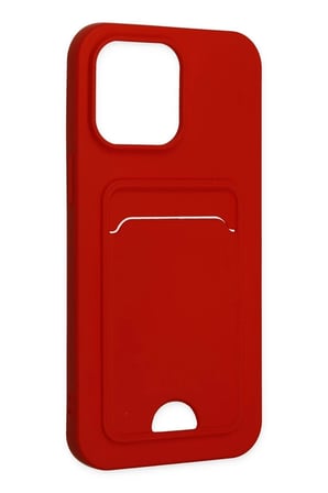 Apple iPhone 14 Pro Kılıf Kelvin Kartvizitli Silikon - Kırmızı