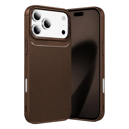 Apple İphone 18 Pro Max Auto Focus Karbon Kapak - Kahverengi