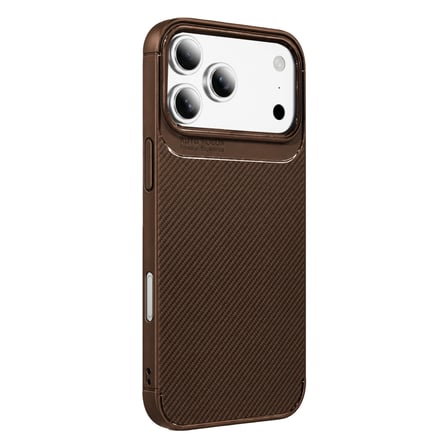 Apple İphone 18 Pro Max Auto Focus Karbon Kapak - Kahverengi