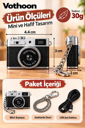 Mini Retro Dijital Kamera 1080P Full HD Fotoğraf & Video Çekimi LCD Ekran Mini Kamera TF Kart Destekli