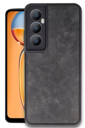 Realme C65 Kılıf Aras Deri Kapak - Siyah