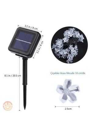 Solar 30 Ledli Çiçekli RGB Bahçe Aydınlatma Dekorasyon Güneş Enerjili