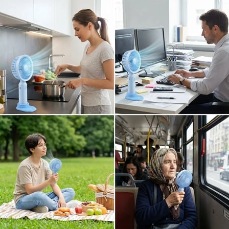 3 Kademeli Masaüstü Fan – Telefon Tutuculu Özellikli Standlı Elde Taşınabilir Mini Fan EKL29