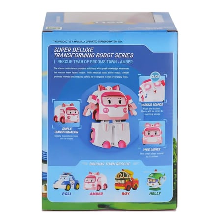 Polı MRT-687 Robocar Poli Büyük Transforming Robot Amber Sesli Ve Işıklı
