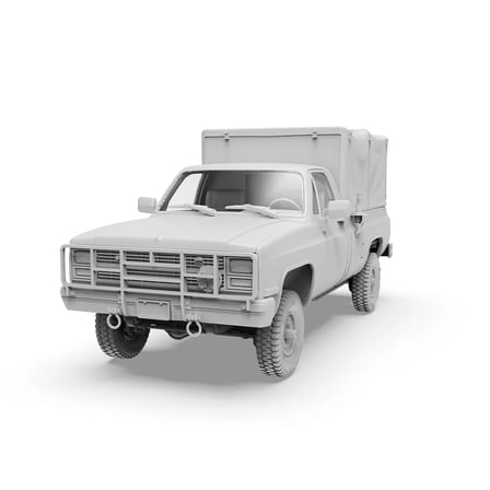 AK Interactive 35031, 1/35 GMC M1008 Brandalı Kargo Kamyonu Plastik maketi