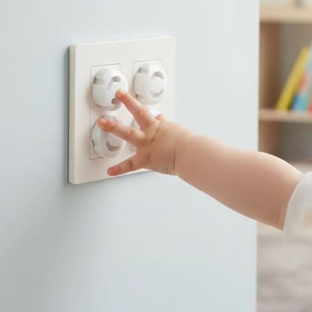 4 Parça Çocuk Güvenlik Topraklı Priz Kapağı Seti-Priz İçi Güvenlik Düğmesi