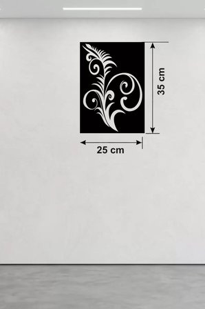 Geleneksel Çiçek Desenli Ahşap Duvar Tablosu - 25x35 cm Lazer Kesim Dekoratif Pano