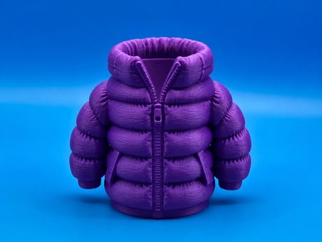 3D Baskı Şişme Mont Kalemlik - Masaüstü Organizer-Mor