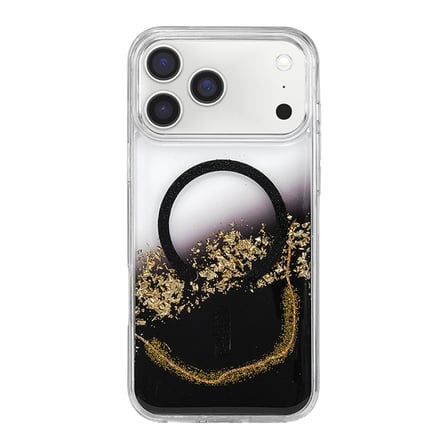 Onegif Apple İphone 17 Pro Lotus Simli Magsafe Kapak - Siyah