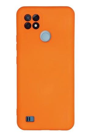 Realme C21 Kılıf Nano içi Kadife Silikon - Turuncu