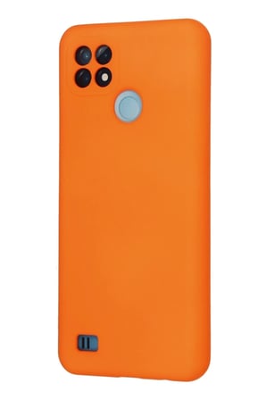 Realme C21 Kılıf Nano içi Kadife Silikon - Turuncu