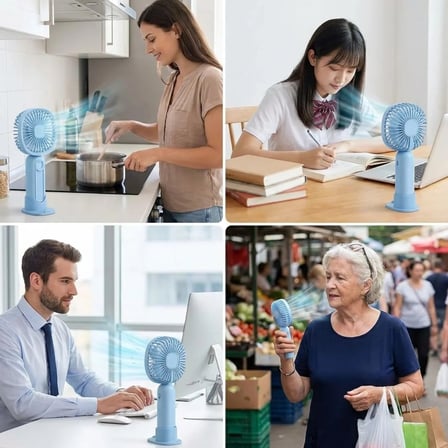 3 Kademeli Telefon Tutuculu Standlı Mini Fan – Tuşu Ayı Figürlü Masaüstü ve EldeKullanılabilen Taşınabilir Fan EKL30