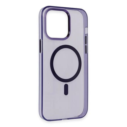 Apple İphone 14 Pro Max Kılıf Tron Şeffaf Magsafe Kapak - Derin Mor