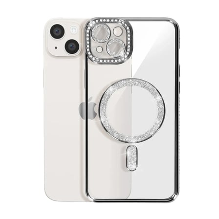 Apple İphone 15 Kılıf Joke Simli Magneticsafe Kılıf - Siyah