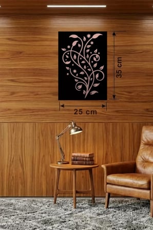 Tavus Kuşu ve Doğa Temalı Ahşap Duvar Tablosu - 25x35 cm Lazer Kesim Pano