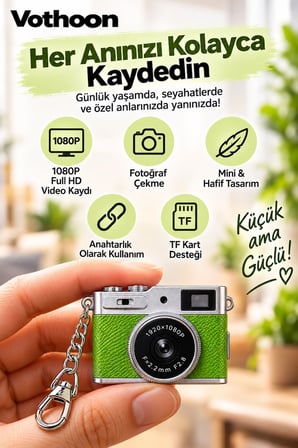 Mini Retro Dijital Kamera 1080P Full HD Fotoğraf & Video Çekimi LCD Ekran Mini Kamera TF Kart Destekli