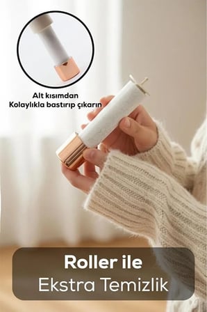 6 Bıçaklı 2 Kademeli Tüy Tiftik Şarjlı Temizleme Makinesi Ve Tüy Toplama Rulosu (Yedek Bıçaklı)