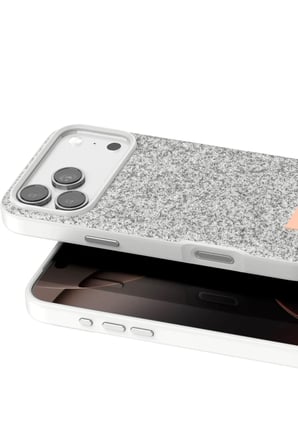 Onegif Apple iPhone 17 Pro Bright Simli Kapak - Beyaz