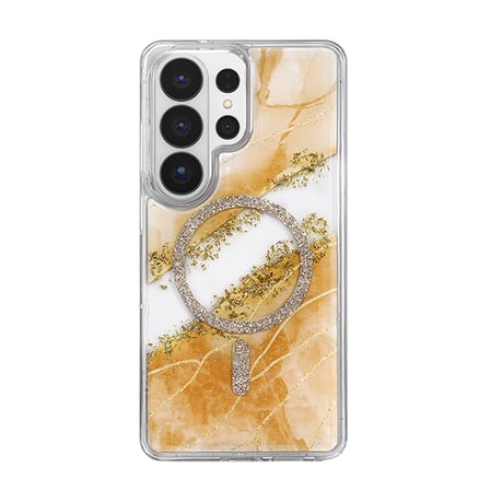 Onegif Samsung Galaxy S26 Ultra Lotus Simli Magsafe Kapak - Turuncu