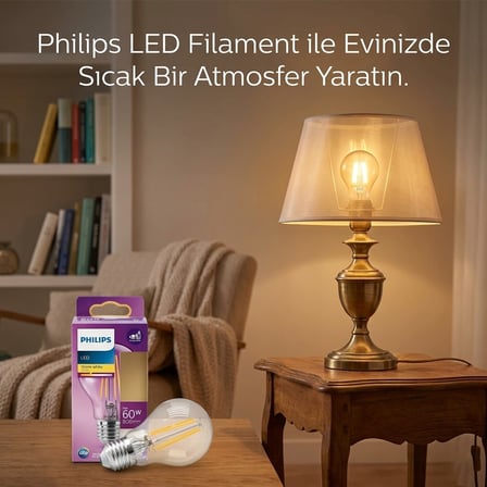 LED Filament Rustik Ampul E27 7W Cam Gövde