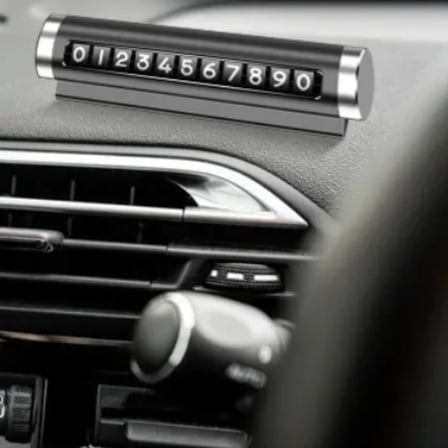 BUFFER® Alüminyum Kasa Siyah Renk Çevirmeli Araç Içi Telefon Numaratörü Park Oto Numaratörü