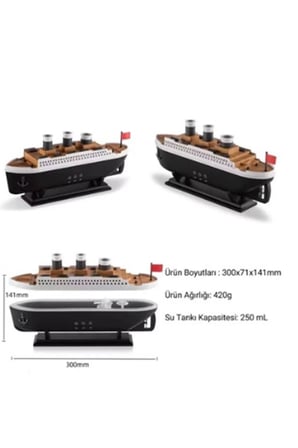 Titanic Gemi Hava Nemlendirici Fonksiyonlu Buhar Makinesi Kumandalı