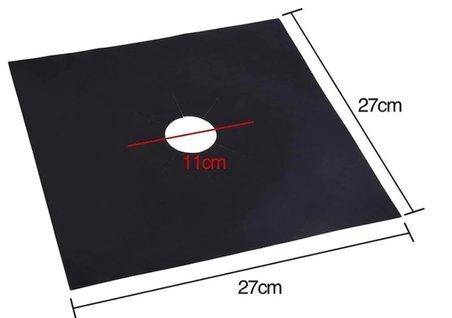 Siyah Renk Ocak Koruyucu Folyo Yanmaz Yapışmaz 4'lü Set