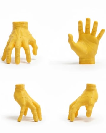 3D Dekoratif Sarı El Obje 17x16 cm Şık ve Dikkat Çekici Tasarım