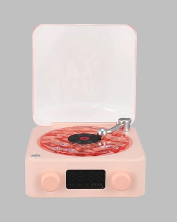 Retro Bluetooth Hoparlör – Kristal Ses, Gece Lambası, Saatli Tasarım