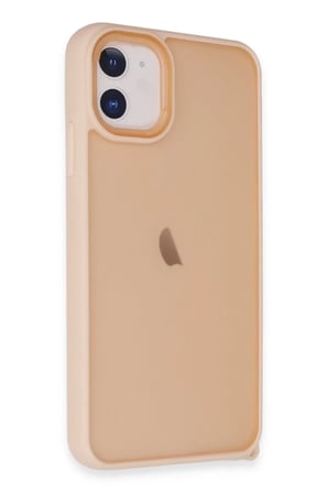 Apple iPhone 12 Kılıf Elegant Kapak - Pudra