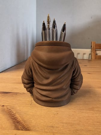 3D Baskı Kapüşonlu Sweatshirt Kalemlik - Masaüstü Organizer-Kahverengi