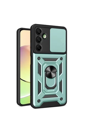 Samsung Galaxy A16 5G Kılıf Pars Lens Yüzüklü Silikon - Yeşil
