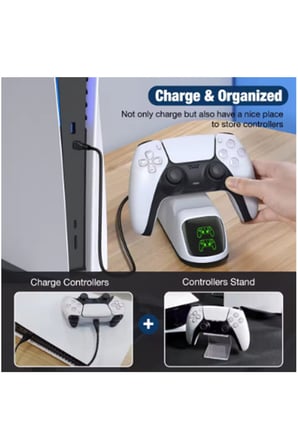 PS5 DualSense Uyumlu Çiftli Şarj İstasyonu Hızlı Şarj Standı LED Şarj Göstergeli