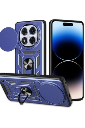 Xiaomi Redmi Note 14 Pro Plus Kılıf Pars Lens Yüzüklü Silikon - Lacivert