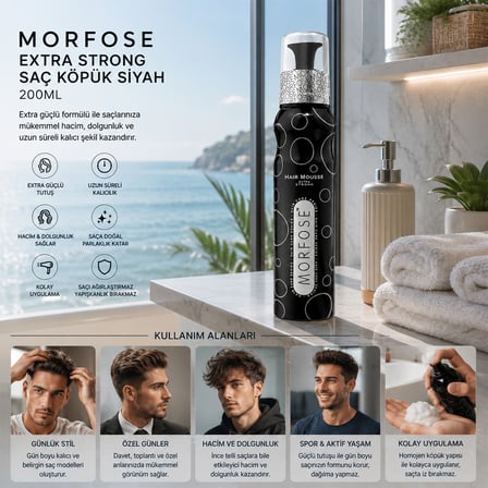 Extra Strong Siyah Saç Köpüğü