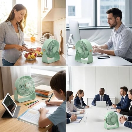 3 Kademeli Masaüstü Fan – Duvara Asılıp Sabitlenebilen Standlı Kaydırmaz Pedli Mini Fan ZB112