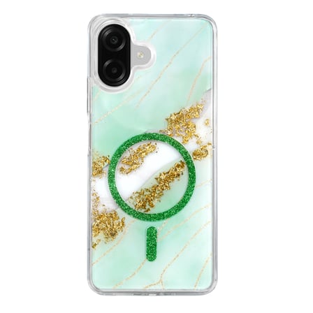 Onegif Samsung Galaxy A07 4g Lotus Simli Magsafe Kapak - Yeşil