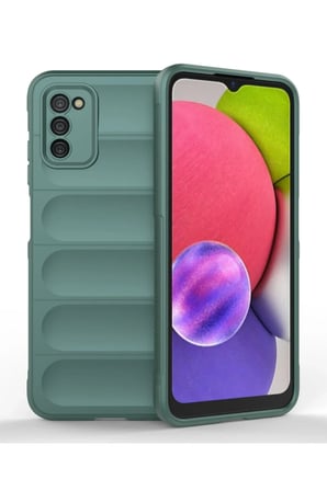 Samsung Galaxy A03S Kılıf Optimum Silikon - Koyu Yeşil