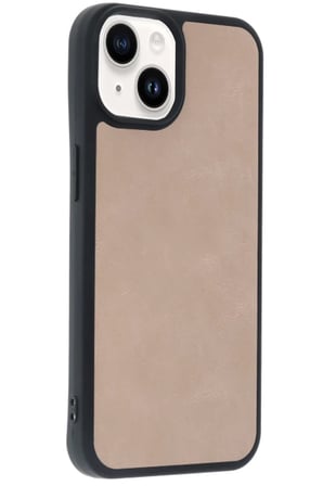 Apple iPhone 14 Kılıf Aras Deri Kapak - Pudra