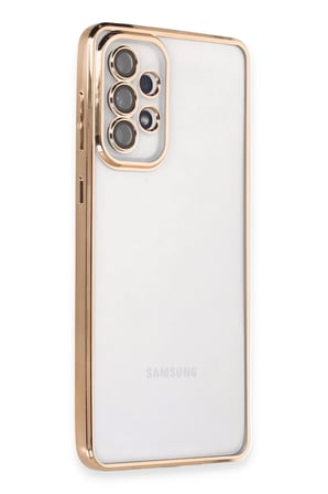 Samsung Galaxy A53 5G Kılıf Razer Lensli Silikon - Gold